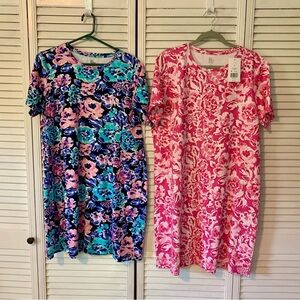 Two Kim Roger’s Floral Print Dresses in Blue and Pink